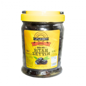 Ufukbey doğal yağlı siyah zeytin  700 g kutu (320-350 )